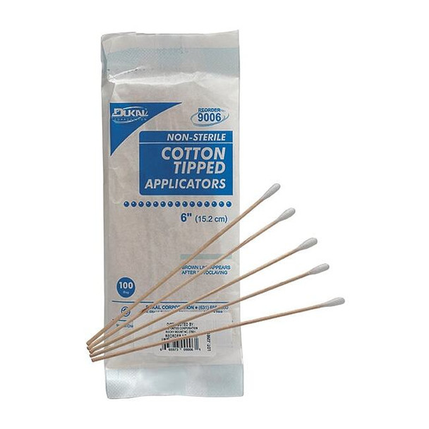 First Aid Only Cotton Tip Swab, Non-Sterile, 6 in., PK100 90933