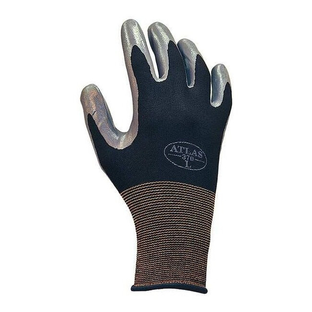 Coated Gloves, Nitrile, Smooth, Palm, 4 Abrasion Level, Black, 2XL (10) 1 PR