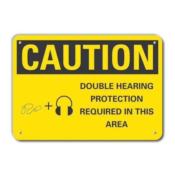 Caution Sign,14" W,10" H,0.055" Thick, LCU3-0155-NP_14x10
