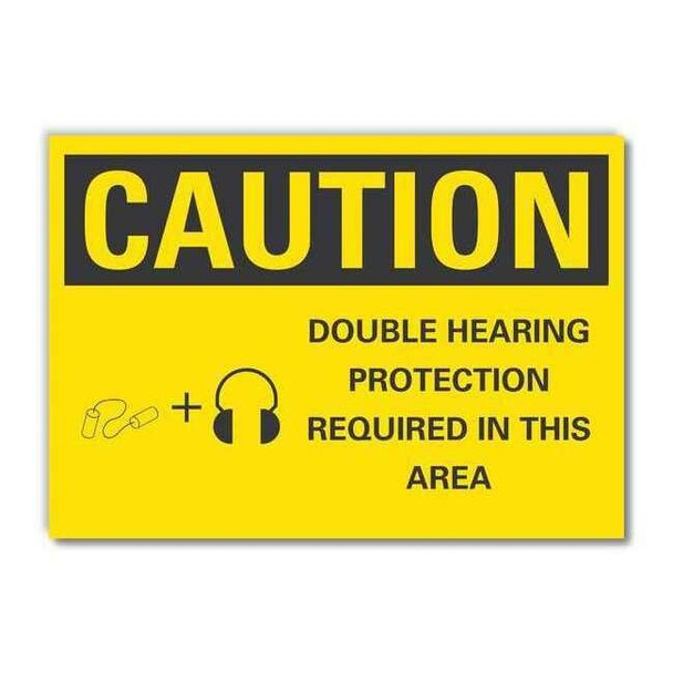Caution Sign,10" W,7" H,0.004" Thickness, LCU3-0155-ED_10x7