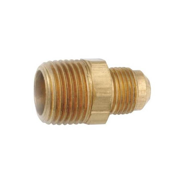 Strt, Brass, Flared 1/4 in, MNPT 1/8 in Pack of 5