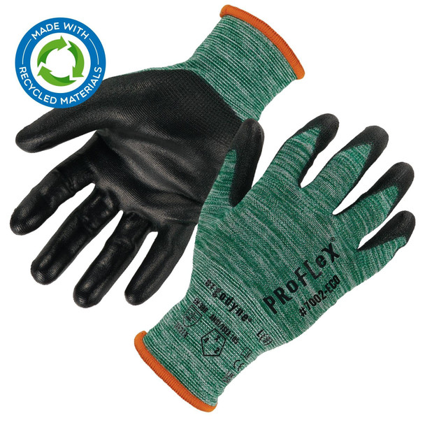 Gloves, Recycled Polyethylene Terephthalate, Green, S 1 PR Pack of 12