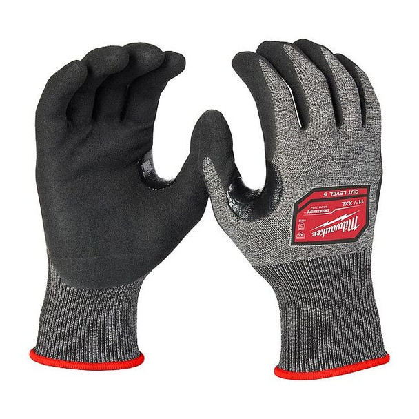 Cut-Resistant Dipped Gloves, Cut Level A5 ,Nitrile ,Rough ,2XL 1 PR Pack of 12