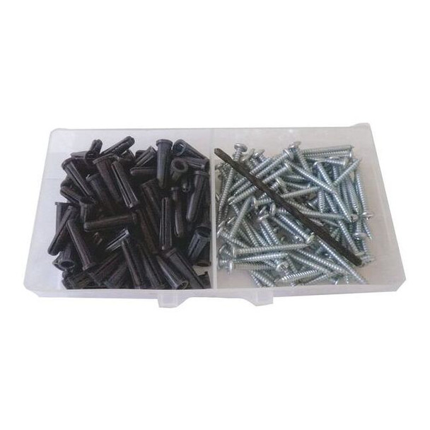 Conical Anchor Kit, Not Rated Tension Strength, 3/4"L, Plastic, 100 PK