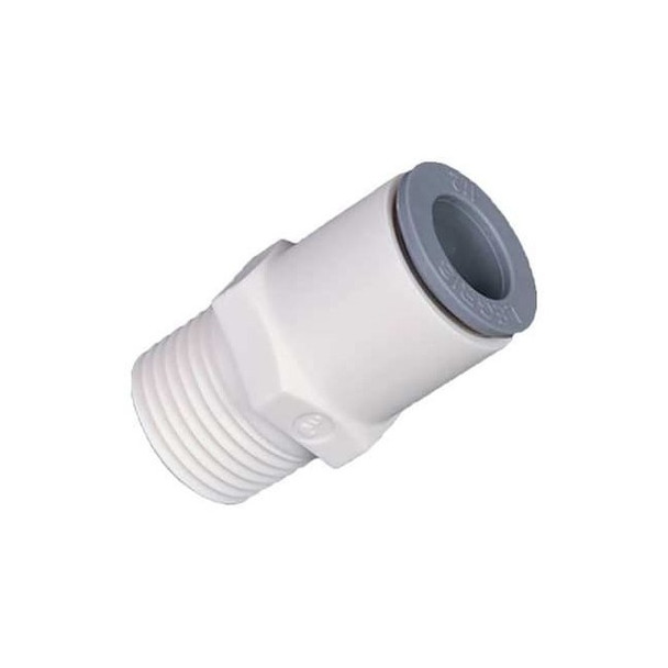 Parker Metric Plastic Push-to-Connect Fitting, Polymer, White 6505 04 13WP2