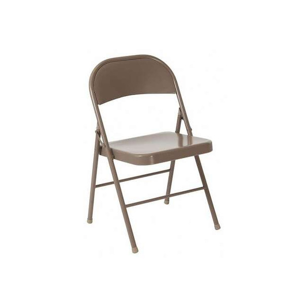 Flash Furniture Double Braced Beige Metal Folding Chair BD-F002-BGE-GG Pack of 2