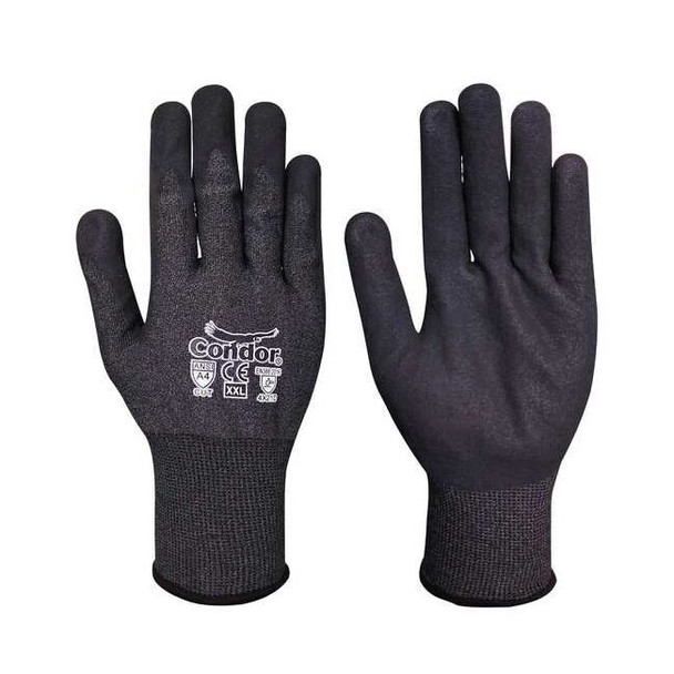Knit Gloves, Cut Level A4 ,Dipped ,Nitrile ,Sandy ,XXL 1 PR Pack of 6