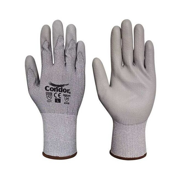 Knit Gloves, Cut Level A2 ,Dipped ,Polyurethane ,Smooth ,XL 1 PR Pack of 12