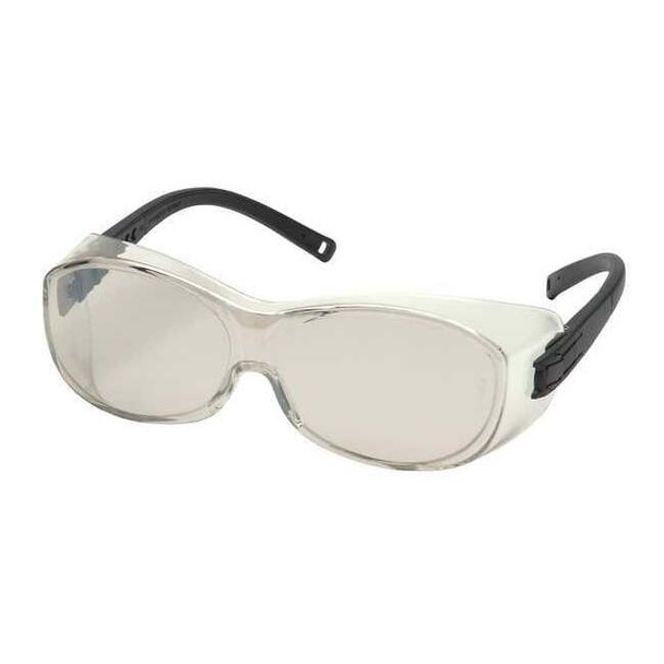 OTS(R), Safety Glasses, Anti-Scratch, Gray Mirror Lens, Black Frame, Frameless