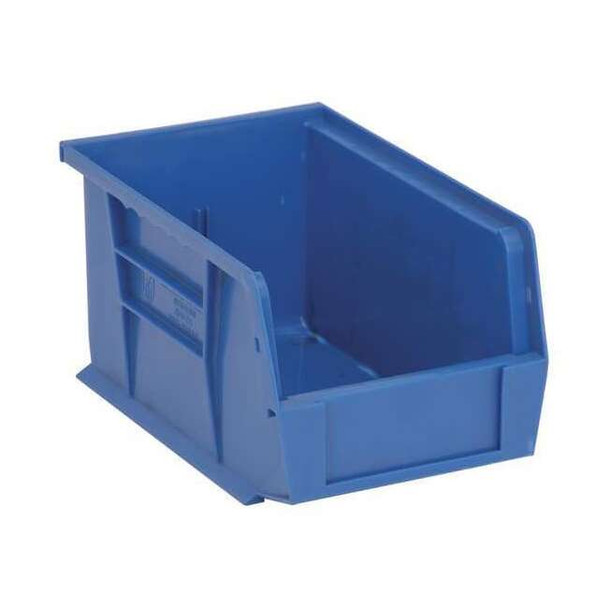 Hang & Stack Storage Bin, Polypropylene, Blue, 5 in H, 6 in W, 9 1/4 in L