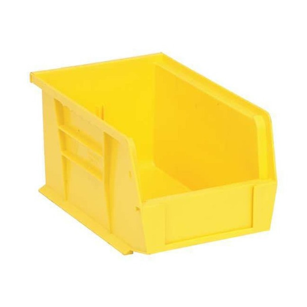 Hang & Stack Storage Bin, Polypropylene, Yellow, 5 in H, 6 in W, 9 1/4 in L
