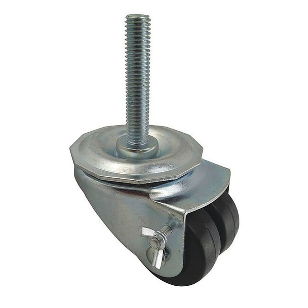 Dual Wheel Swivel Caster w/Brake, 2 in, 200 lb, Standards: ICWM