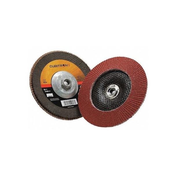 3m Cubitron Flap Disc,7 in Dia, 5/8 in Arbor,60 Grit 7010300289