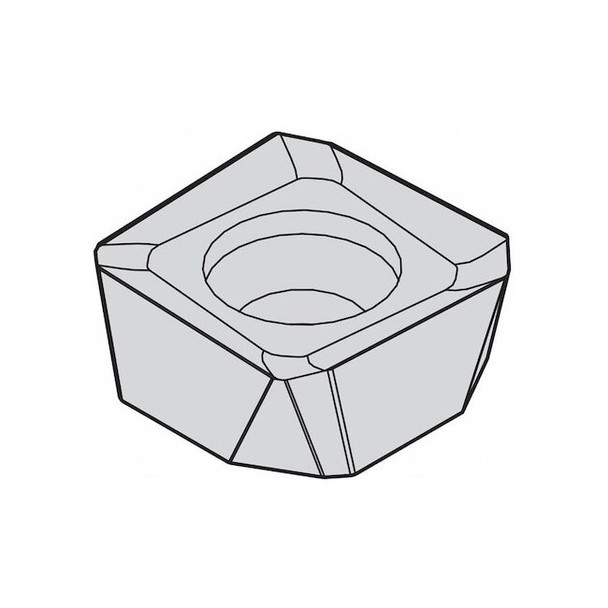 Widia Square Milling Insert,12.70mm,Carbide 2022373 Pack of 5
