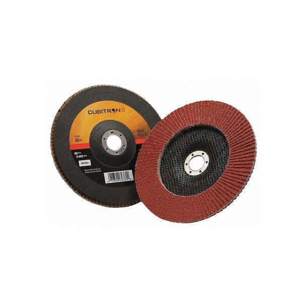 3m Cubitron Flap Disc,7 in Dia, 7/8 in Arbor,40 Grit 7100104923 Pack of 5