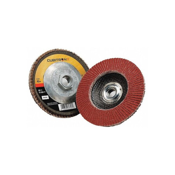 3m Cubitron Flap Disc,4 in Dia, 3/8 in Arbor,40 Grit 7100104616