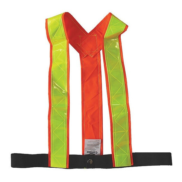 Condor Safety Vest,Orange/Red,M,Hook-and-Loop 491R69