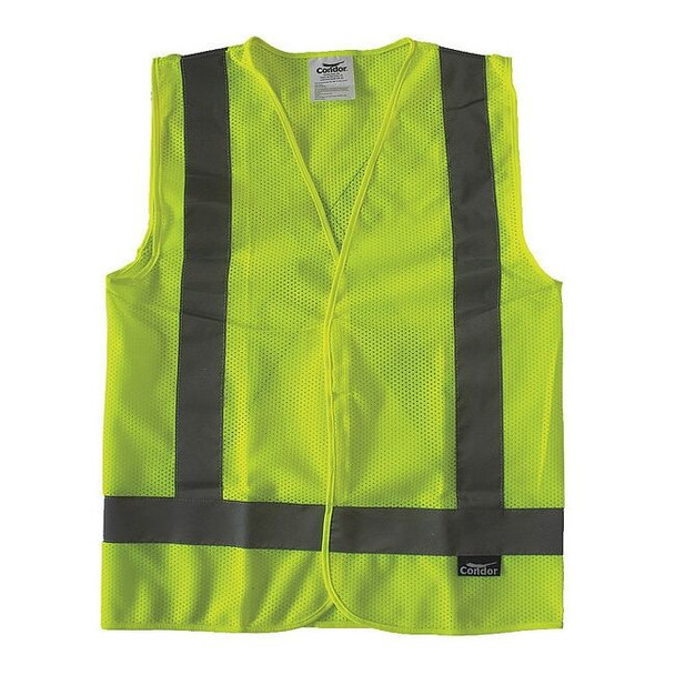 Condor Safety Vest,Yellow/Green,S,Hook-and-Loop 491R87