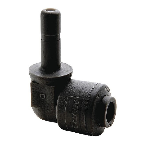 Trueseal Push-Fit Elbow Fitting, 3/8 in Tube Size, PVDF, Black FB4TEU4-HBLK