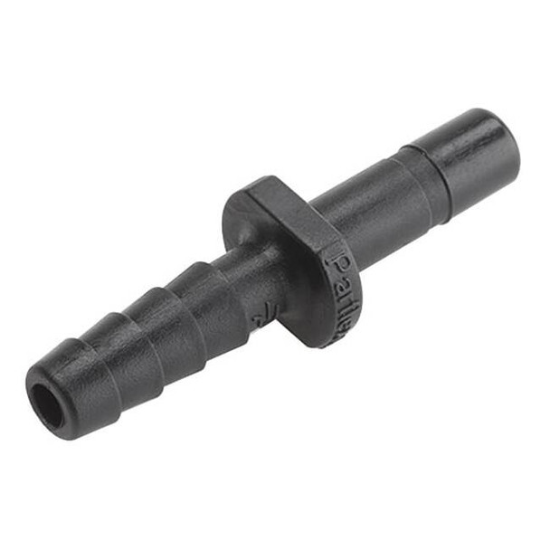 Trueseal Barbed Fitting Adapter, 1/4 in Tube Size, PVDF, Black FB4TCB4