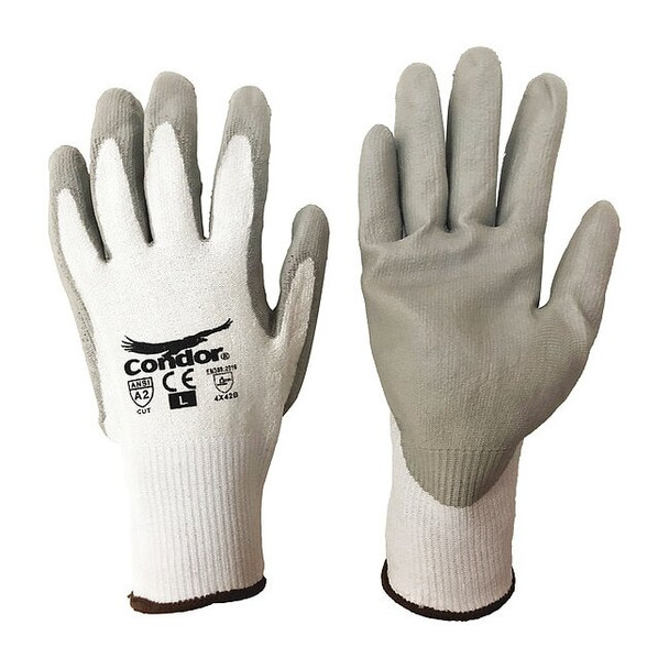Cut-Resistant Coated Gloves, Cut Level A2 ,Dipped ,Polyurethane ,Smooth ,S 1 PR