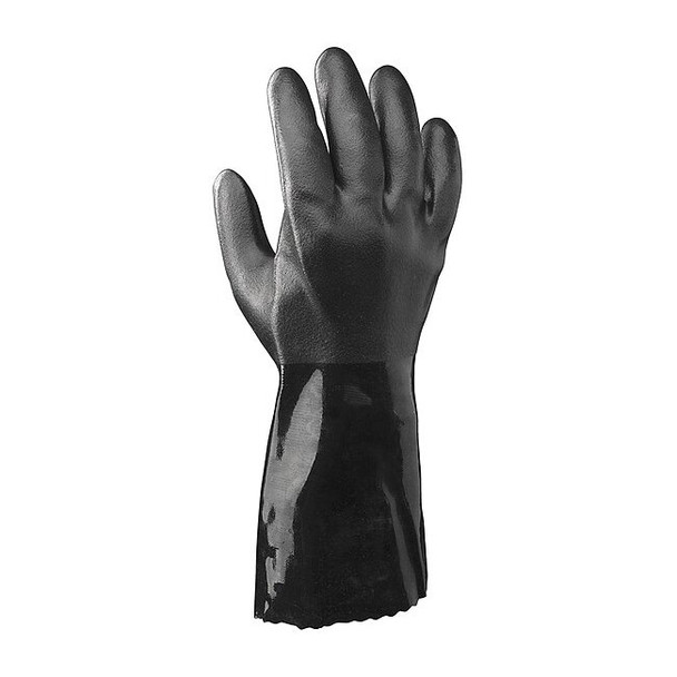 660 ESD Chemical Resistant Gloves, PVC, 12 1/2 in L, 51.18 mil, Black, 9, 1 PR