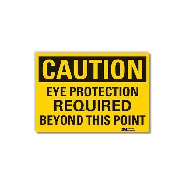 Lyle Caution Sign,5 in H,Vinyl,Eye Protection, LCU3-0381-RD_7x5 LCU3-0381-RD_7x5
