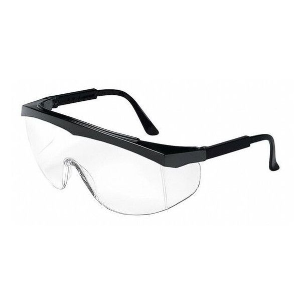 SS1, Safety Glasses, Anti-Scratch, Clear Lens, Black Frame, Half Frame