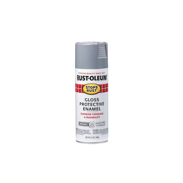 Rust-Oleum Spray Paint, Smoke Gray, Gloss, Solvent, 12 oz. 7786830 Pack of 6