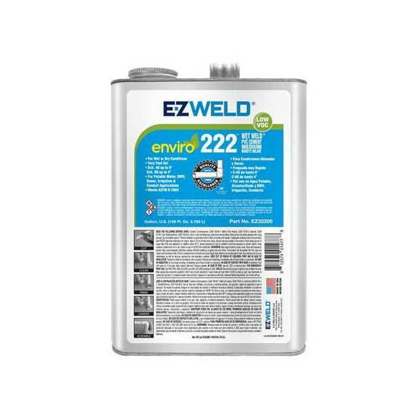 Ez Weld Pipe Cement,1 gal,Blue EZ32205N Pack of 6