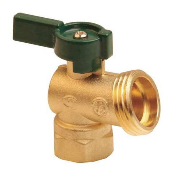 Boiler Drain Valve, Quarter Turn, 1/2 In, Open Length: 2-3/16"