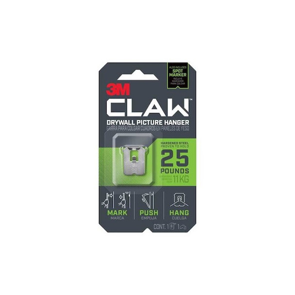 3m Picture Hanger,Silver,Steel,17/32 in D 3PH25M-1ES