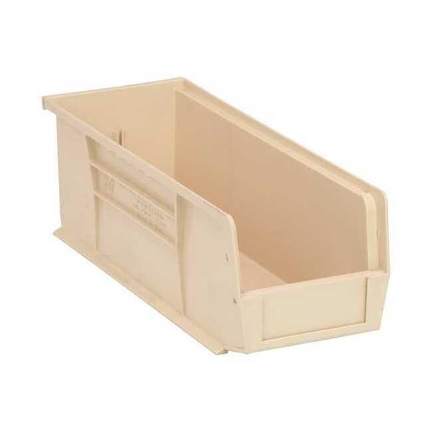 Hang & Stack Storage Bin, Polypropylene, Ivory, 5 in H, 5 1/2 in W, 14 3/4 in L