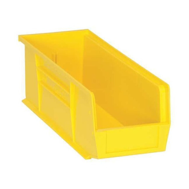 Hang & Stack Storage Bin, Polypropylene, Yellow, 5 in H, 5 1/2 in W, 14 3/4 in L