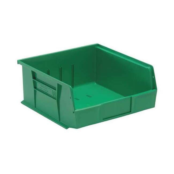 Hang & Stack Storage Bin, Polypropylene, Green, 5 in H, 11 in W, 10 7/8 in L