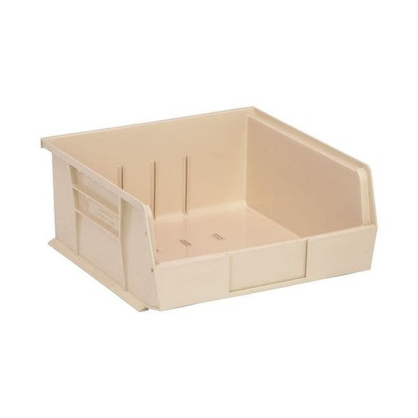 Hang & Stack Storage Bin, Polypropylene, Ivory, 5 in H, 11 in W, 10 7/8 in L