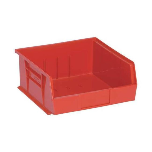 Hang & Stack Storage Bin, Polypropylene, Red, 5 in H, 11 in W, 10 7/8 in L