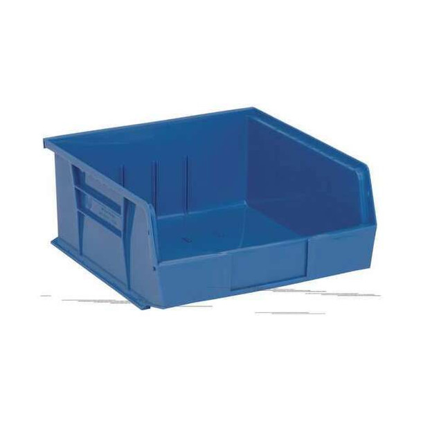Hang & Stack Storage Bin, Polypropylene, Blue, 5 in H, 11 in W, 10 7/8 in L