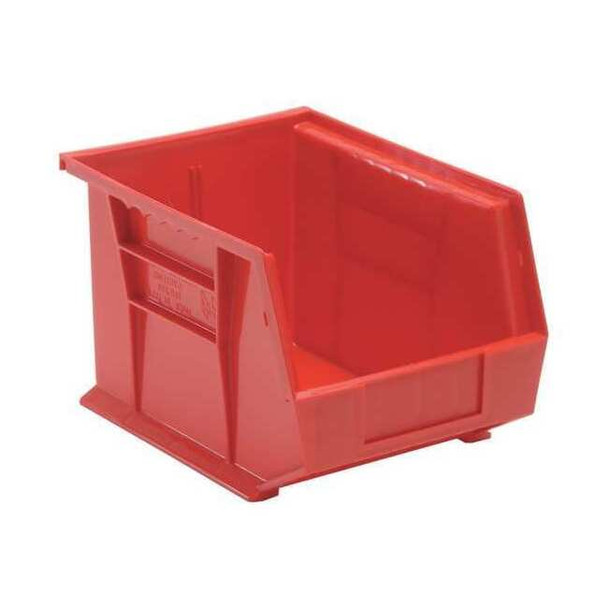 Hang & Stack Storage Bin, Polypropylene, Red, 7 in H, 8 1/4 in W, 10 3/4 in L