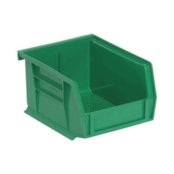 Hang & Stack Storage Bin, Polypropylene, Green, 3 in H, 4 1/8 in W, 5 3/8 in L