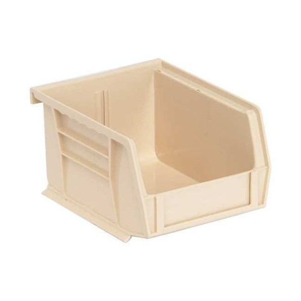Hang & Stack Storage Bin, Polypropylene, Ivory, 3 in H, 4 1/8 in W, 5 3/8 in L