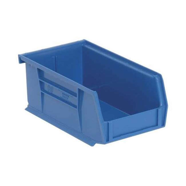 Hang & Stack Storage Bin, Polypropylene, Blue, 3 in H, 4 1/8 in W, 7 3/8 in L