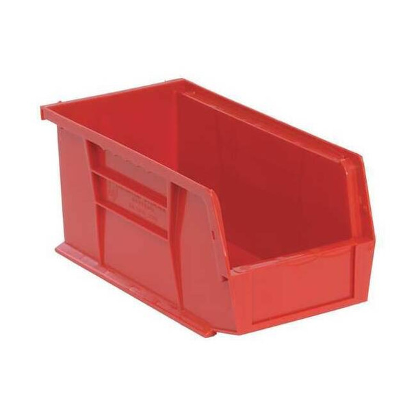 Hang & Stack Storage Bin, Polypropylene, Red, 5 in H, 5 1/2 in W, 10 7/8 in L