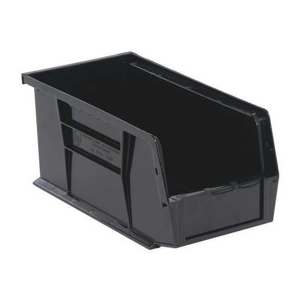 Hang & Stack Storage Bin, Polypropylene, Black, 5 in H, 5 1/2 in W, 10 7/8 in L
