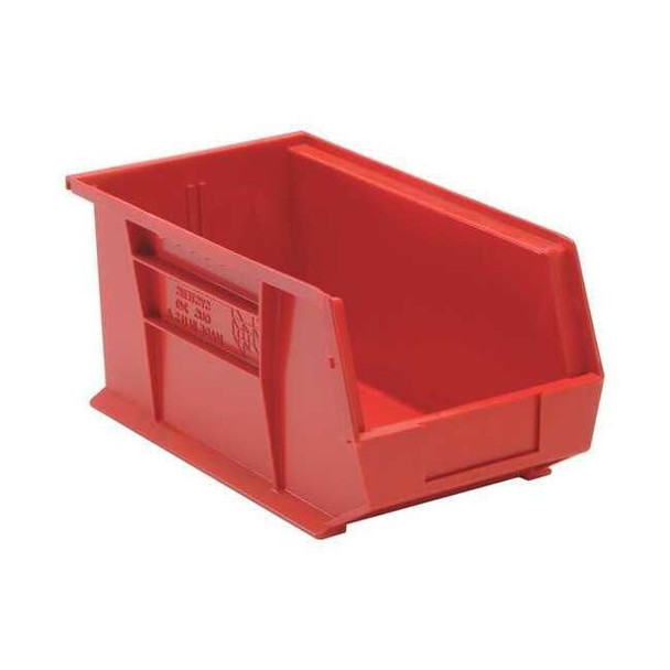 Hang & Stack Storage Bin, Polypropylene, Red, 7 in H, 8 1/4 in W, 14 3/4 in L