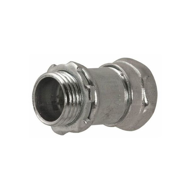Raco EMT Grounding Connector, 2 in, Compression, Steel, Zinc Plated, Gray 2908