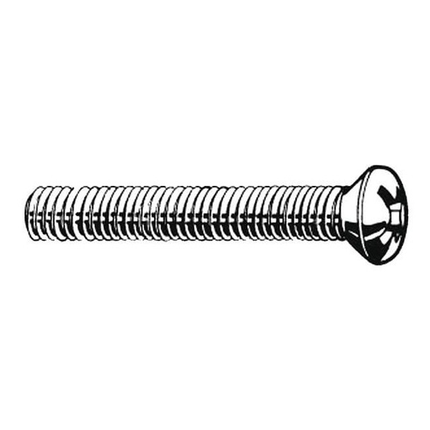 #8-32 x 1-1/2 in Phillips Oval Machine Screw, Plain 18-8 Stainless Steel, 100 PK