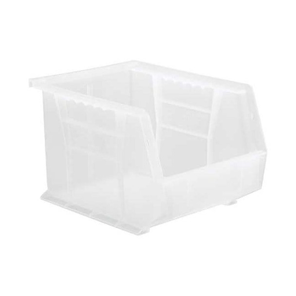 Hang & Stack Storage Bin, Polypropylene, Clear, 7 in H, 8 1/4 in W, 10 3/4 in L