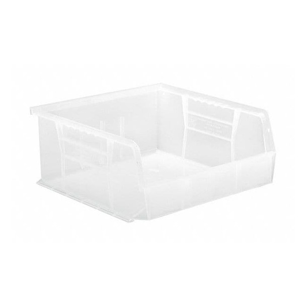 Hang & Stack Storage Bin, Polypropylene, Clear, 5 in H, 11 in W, 10 7/8 in L
