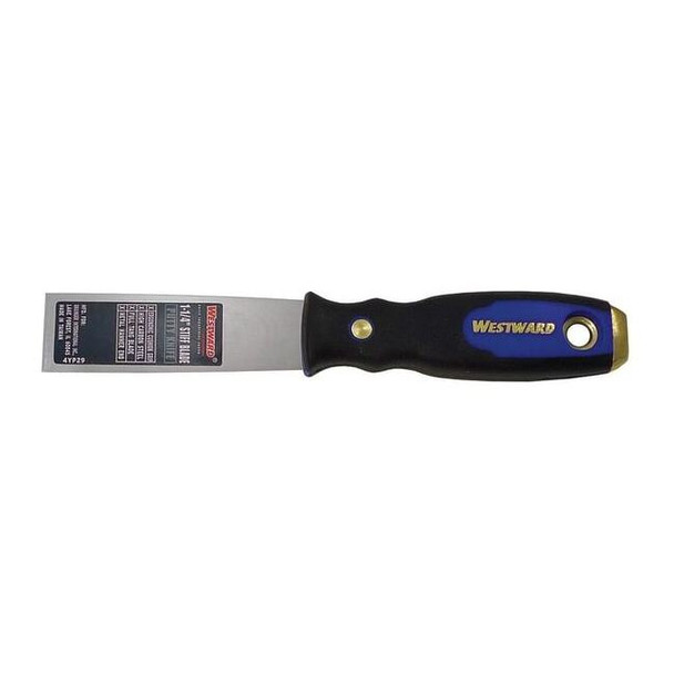 Westward Putty Knife, Stiff, 1-1/4", Carbon Steel 4YP29